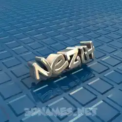 nezih in Blue Bling style - 3D name wallpaper