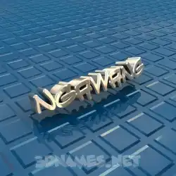 ngawang in Blue Bling style - 3D name wallpaper