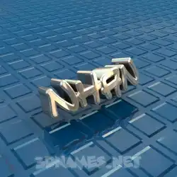 nhan in Blue Bling style - 3D name wallpaper