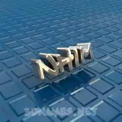 nhim in Blue Bling style - 3D name wallpaper