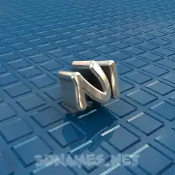 ni in Blue Bling style - 3D name wallpaper