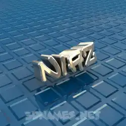 niaz in Blue Bling style - 3D name wallpaper