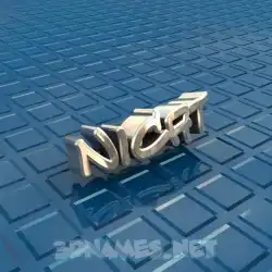 nicat in Blue Bling style - 3D name wallpaper
