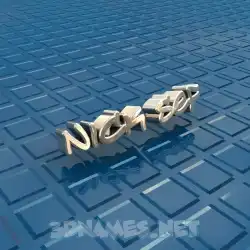 nick sef in Blue Bling style - 3D name wallpaper