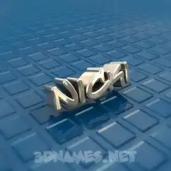 nicki in Blue Bling style - 3D name wallpaper