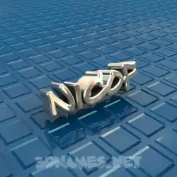nicof in Blue Bling style - 3D name wallpaper