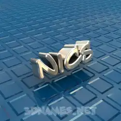 nics in Blue Bling style - 3D name wallpaper