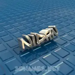 nidan in Blue Bling style - 3D name wallpaper