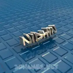 nidhin in Blue Bling style - 3D name wallpaper