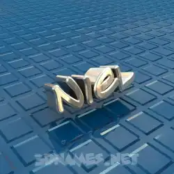 niel in Blue Bling style - 3D name wallpaper