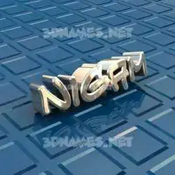 nigam in Blue Bling style - 3D name wallpaper