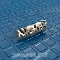 nigish in Blue Bling style - 3D name wallpaper