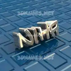 niha in Blue Bling style - 3D name wallpaper