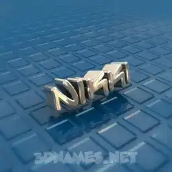 nikki in Blue Bling style - 3D name wallpaper