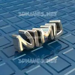 nimu in Blue Bling style - 3D name wallpaper