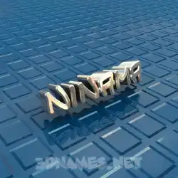 ninama in Blue Bling style - 3D name wallpaper