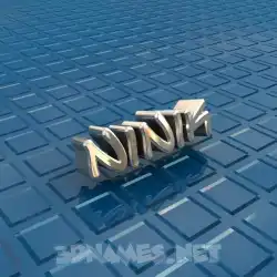 ninik in Blue Bling style - 3D name wallpaper
