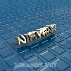 nirvana in Blue Bling style - 3D name wallpaper