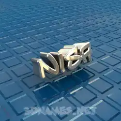 nisa in Blue Bling style - 3D name wallpaper