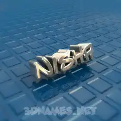 nisha in Blue Bling style - 3D name wallpaper