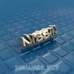 nissin in Blue Bling style - 3D name wallpaper