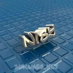 nisy in Blue Bling style - 3D name wallpaper