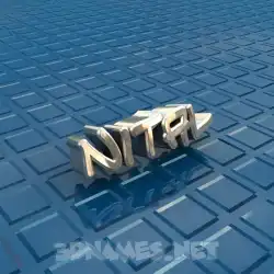 nital in Blue Bling style - 3D name wallpaper