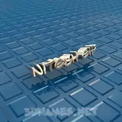 nitesh gif in Blue Bling style - 3D name wallpaper