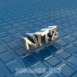 nitz in Blue Bling style - 3D name wallpaper