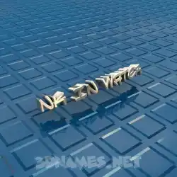 nk in water in Blue Bling style - 3D name wallpaper