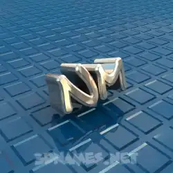 nm in Blue Bling style - 3D name wallpaper