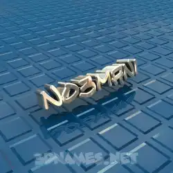no3mani in Blue Bling style - 3D name wallpaper