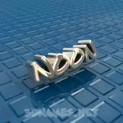 noon in Blue Bling style - 3D name wallpaper