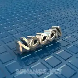 nooon in Blue Bling style - 3D name wallpaper