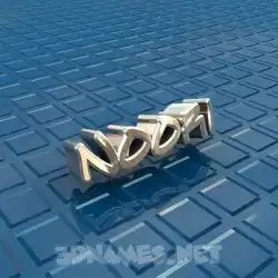 noori in Blue Bling style - 3D name wallpaper