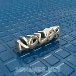 nouga in Blue Bling style - 3D name wallpaper