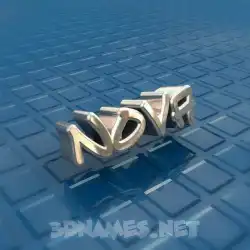 nova in Blue Bling style - 3D name wallpaper
