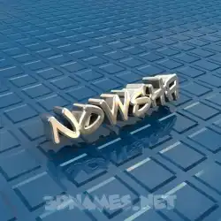nowsha in Blue Bling style - 3D name wallpaper