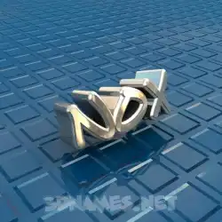 nox in Blue Bling style - 3D name wallpaper