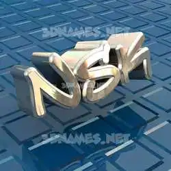 nsk in Blue Bling style - 3D name wallpaper