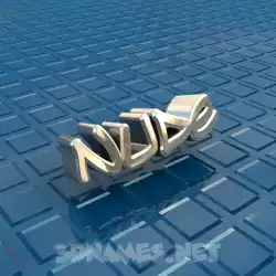 nude in Blue Bling style - 3D name wallpaper