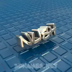 nush in Blue Bling style - 3D name wallpaper