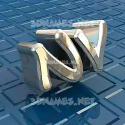 nv in Blue Bling style - 3D name wallpaper