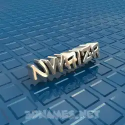nwaiza in Blue Bling style - 3D name wallpaper