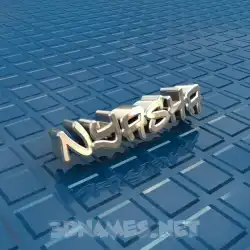 nyasha in Blue Bling style - 3D name wallpaper
