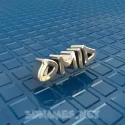omid in Blue Bling style - 3D name wallpaper