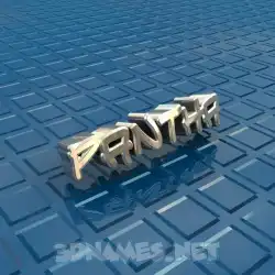 pantha in Blue Bling style - 3D name wallpaper