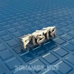 pista in Blue Bling style - 3D name wallpaper