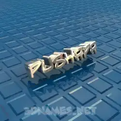 pushapa in Blue Bling style - 3D name wallpaper