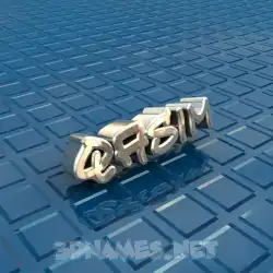 qasim in Blue Bling style - 3D name wallpaper